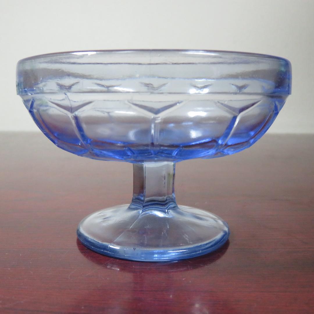 氷コップ 4ケ 昭和レトロ 大正 ウランガラス デザートグラス