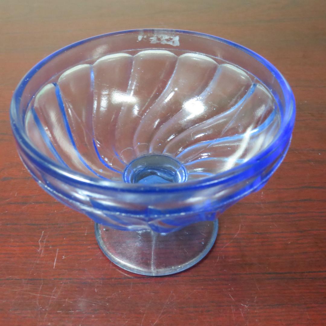 氷コップ 4ケ 昭和レトロ 大正 ウランガラス デザートグラス