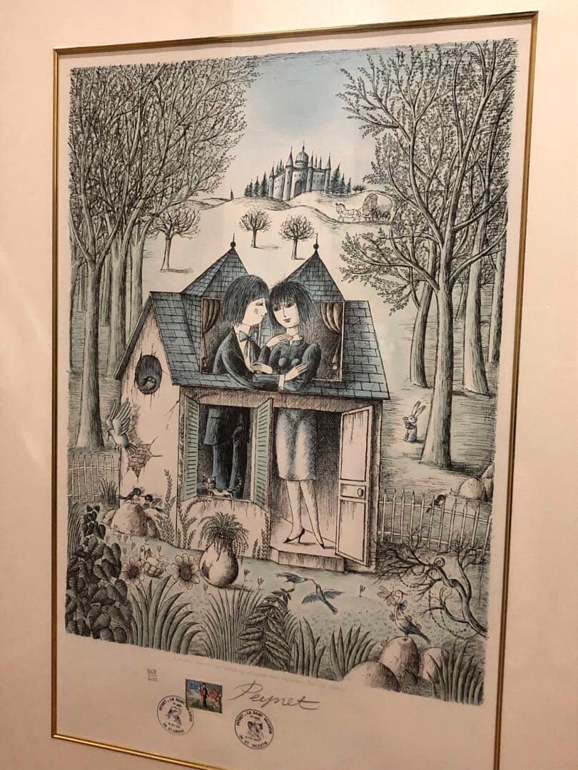 レイモン・ペイネ Raymond Paynet 二人の館 リトグラフ フランス画