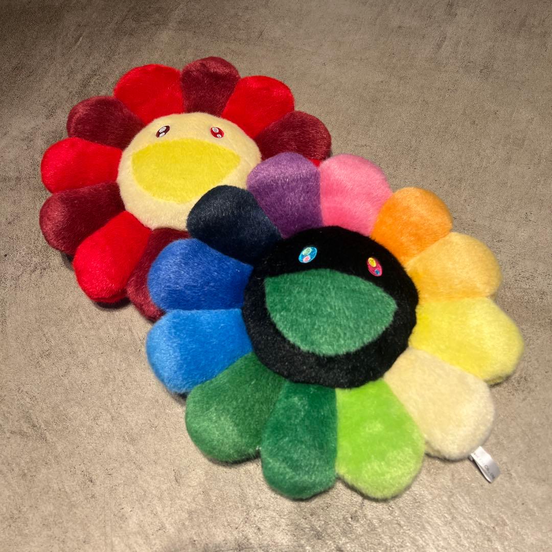 別売り可能 村上隆 フラワークッション 30cm レインボーカイカイキキ2点