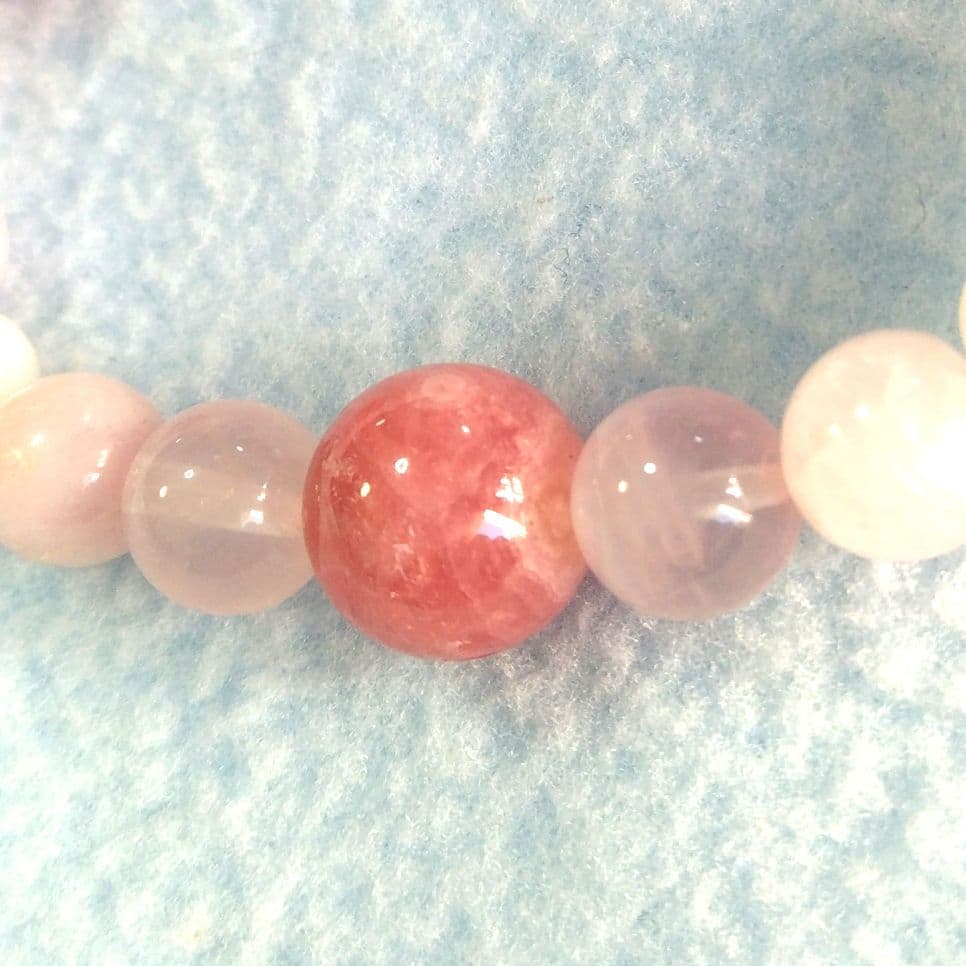 愛情運上昇・心身の癒し特集(❀ᴗ͈ˬᴗ͈)インカローズ＆ローズクォーツ ブレス