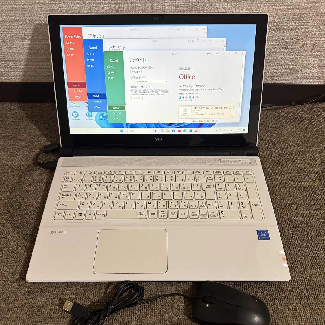 S164 NECノートパソコンWEBカメラSSD高速Windows11オフィス付
