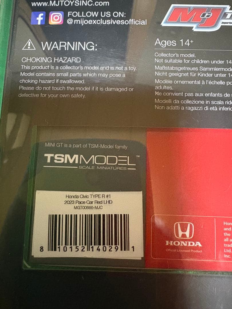 MINI GT MiJo限定 ホンダシビックタイプR #1 2023　ペースカー