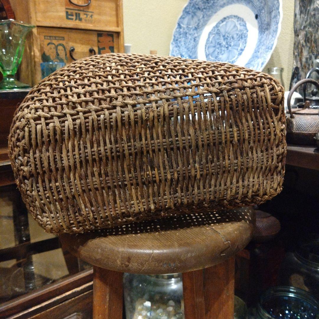 古民具 古道具 可愛いサイズ 小さめ 飴色 あけびかご 手編み