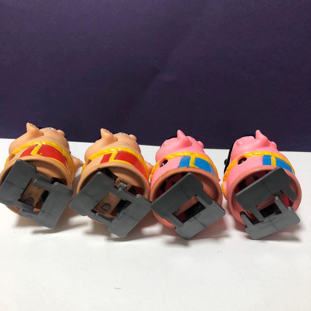 昭和レトロ　お相撲さんゲーム　ゼンマイ人形　4体　土俵付き　ソフビ人形　トミー