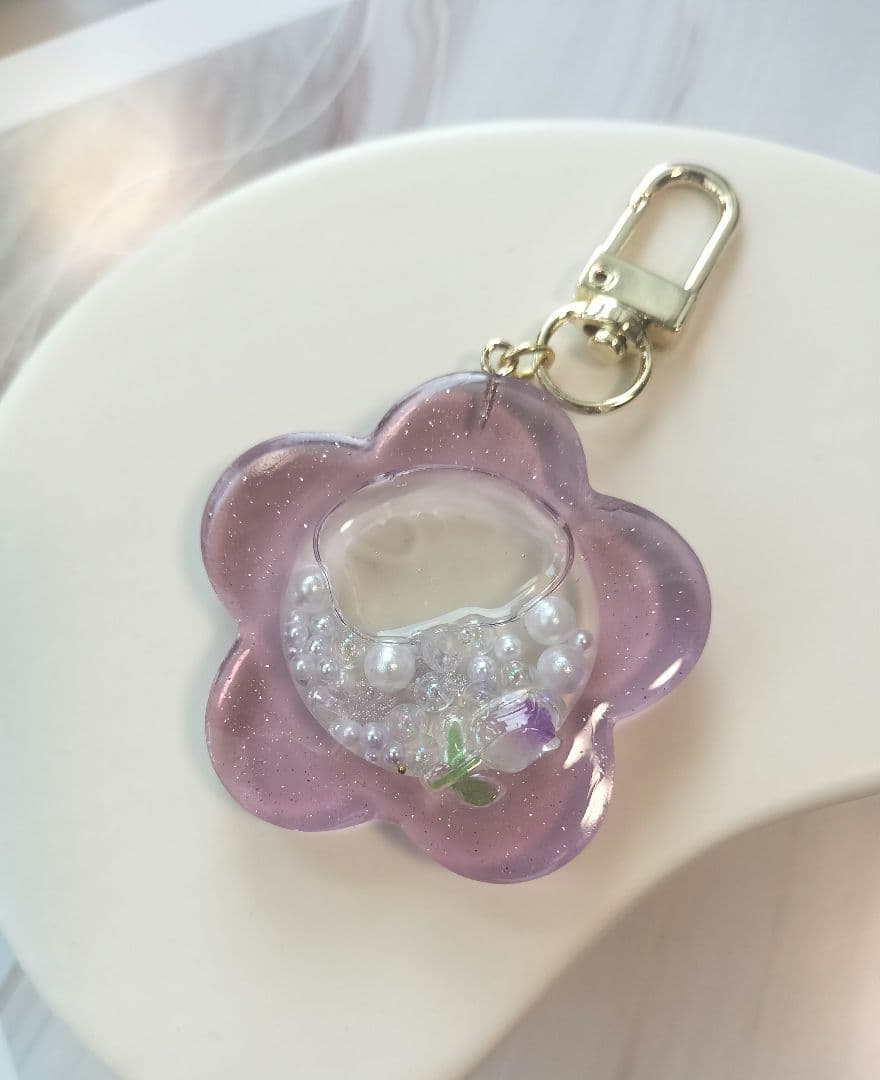 お花のシェイカーキーホルダー(パープル)  オーダー専用ページ