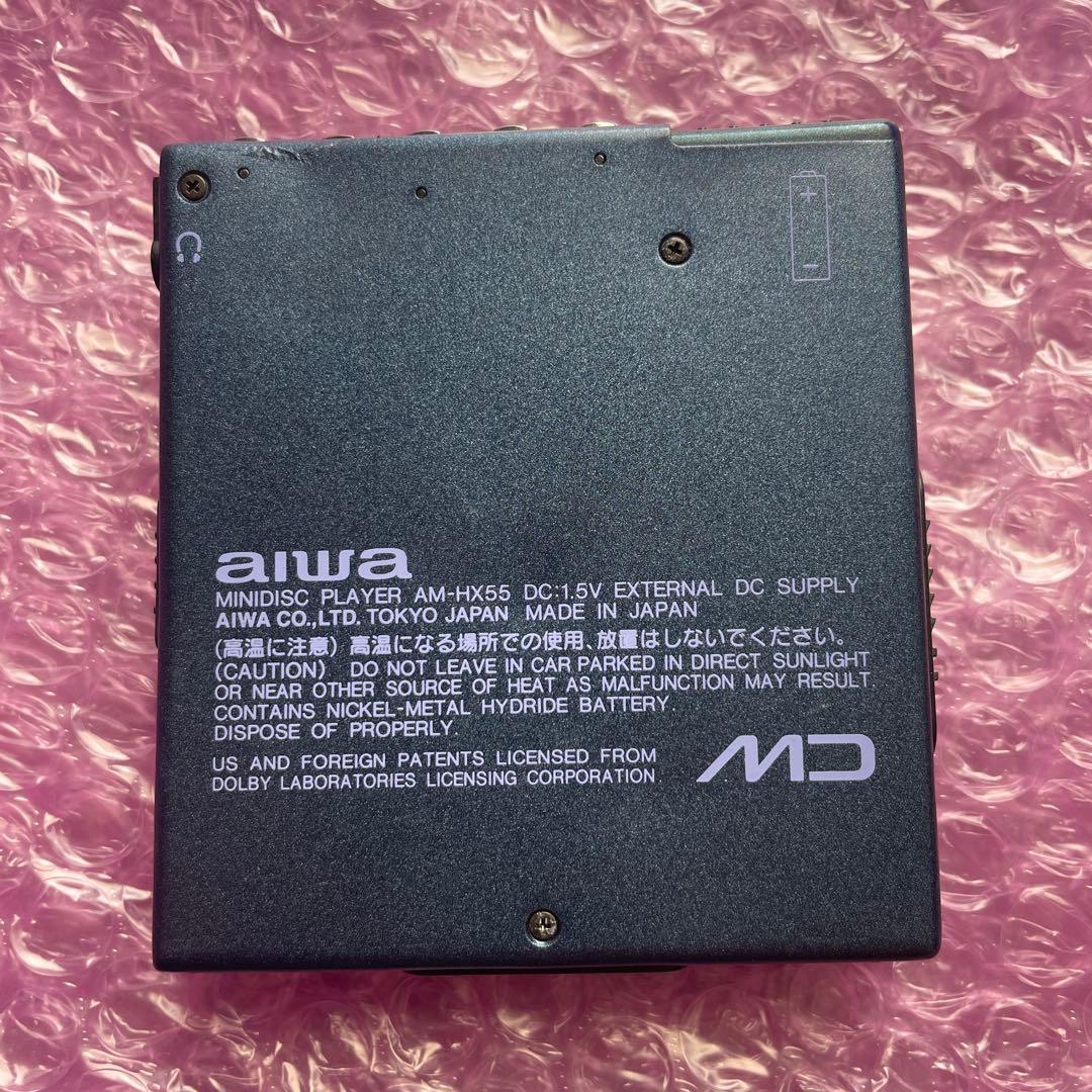 アイワ ポータブルMDプレーヤーAM-HX55 MDウォークマンRC-HX55