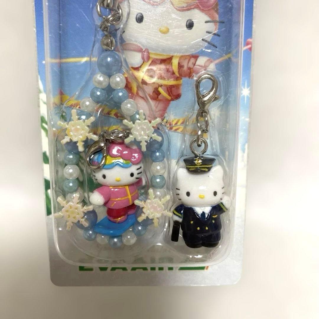 ハローキティ　根付　ストラップ　エバー航空季節限定　冬バージョン
