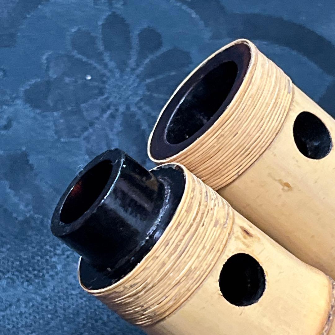 尺八 琴古流 在銘 中継ぎ緩み無し 一尺四寸管 籐巻 【音出し確認済み】状態良好