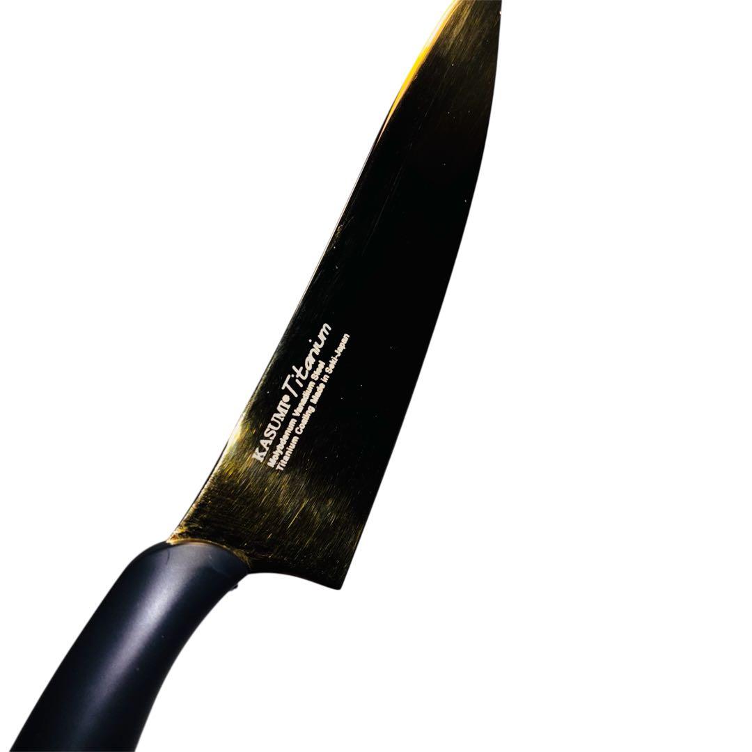 霞 KASUMI Titanium 小包丁 ゴールド13㎝