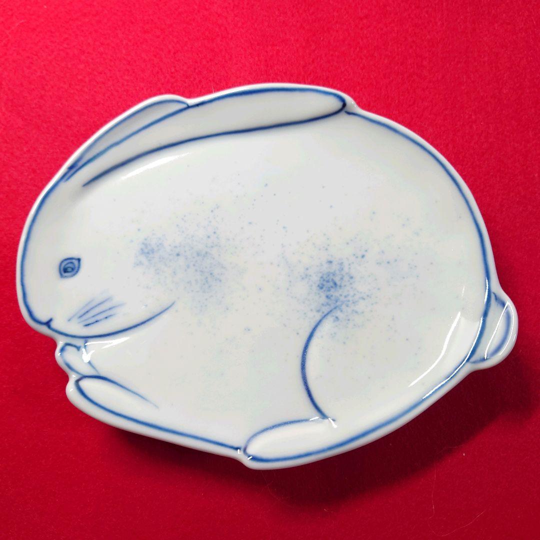 源右衛門窯　染付兎型　小皿　銘々皿　5枚