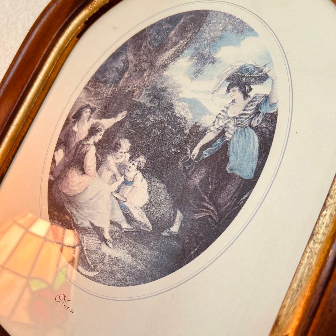 イタリア製　アンティーク　人物画　39x30 絵画　額縁オーク材　額絵