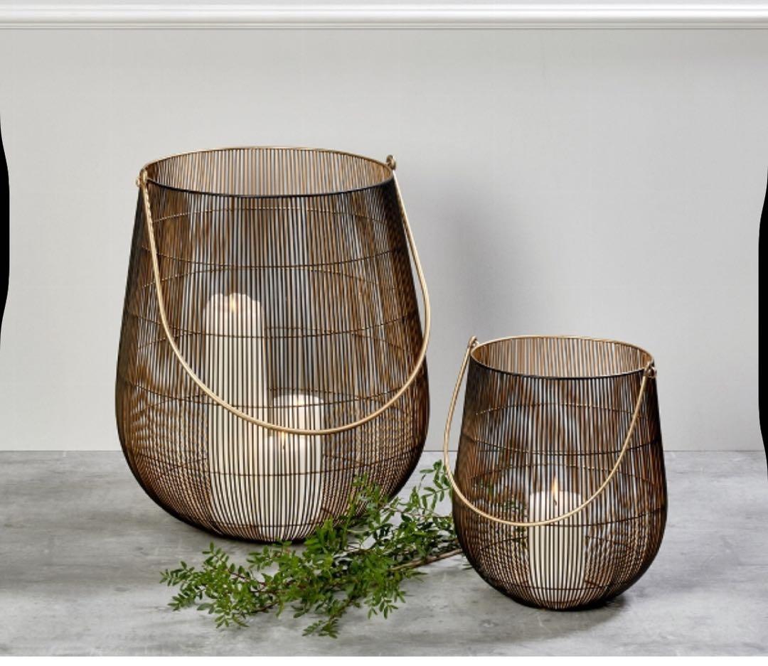 OSAKA By Lambert ブラックメタルワイヤーバスケット 大