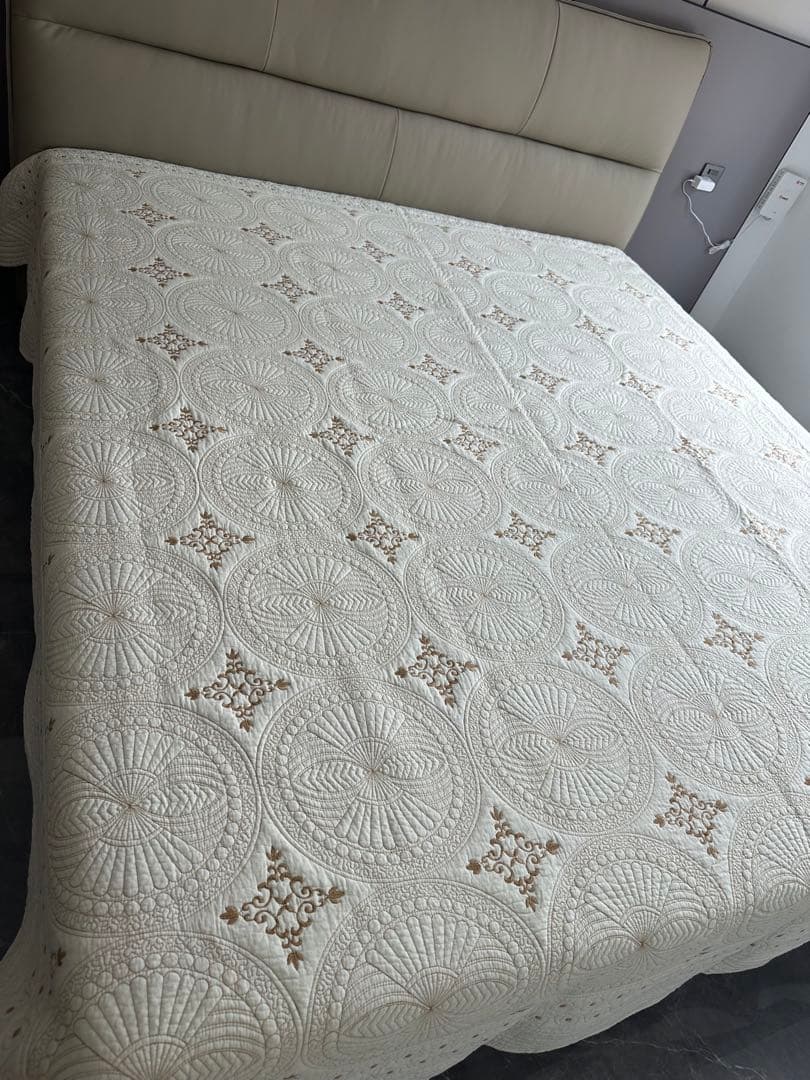 キルトベッドカバー3点セット綿マルチカバー キルティング FLLS