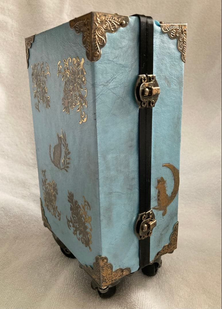 ミニチュアキャリーケース（ブルー　アンティーク風）