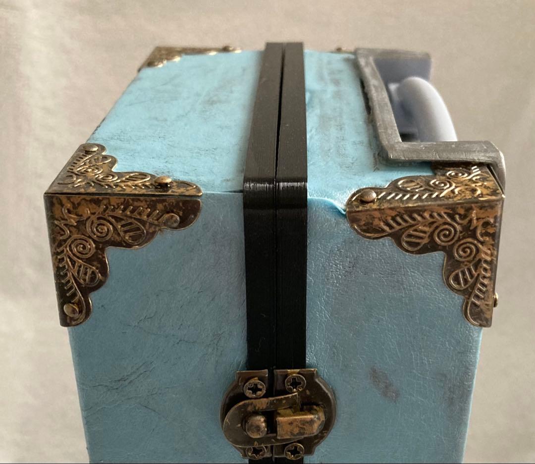 ミニチュアキャリーケース（ブルー　アンティーク風）