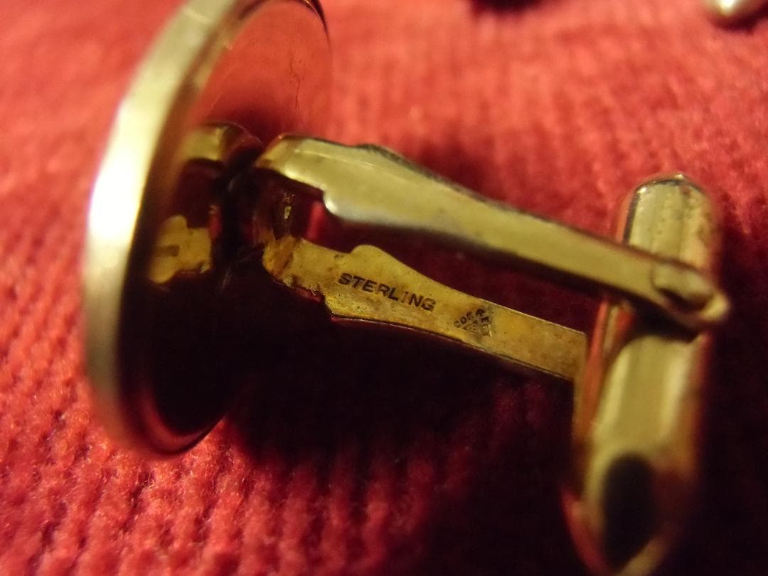 ★アメリカ海軍＊提督/将官～将校用＊銀のカフスボタン＊ペア＊ジャンク（実物）