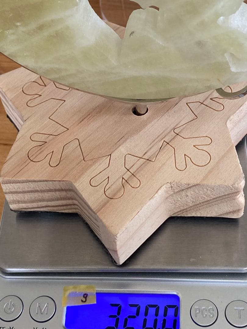 TZ468-2セール★虹入りシトリン月に乗った妖精回転台座セット天然石置物