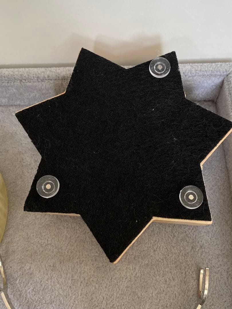 TZ468-2セール★虹入りシトリン月に乗った妖精回転台座セット天然石置物