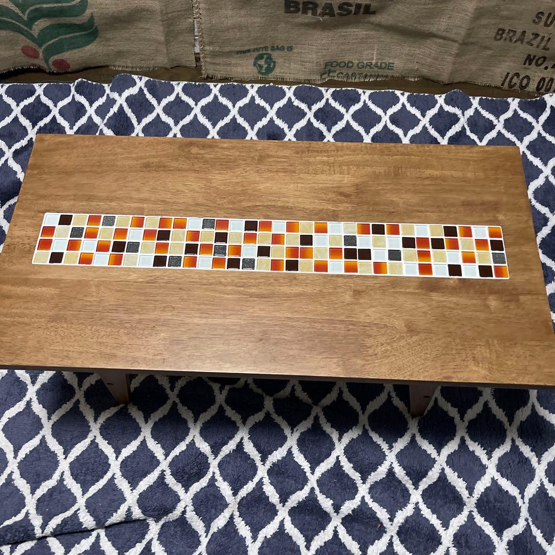 【美品】大川家具 タイル付き テスタ TESTA センターテーブル 可愛い