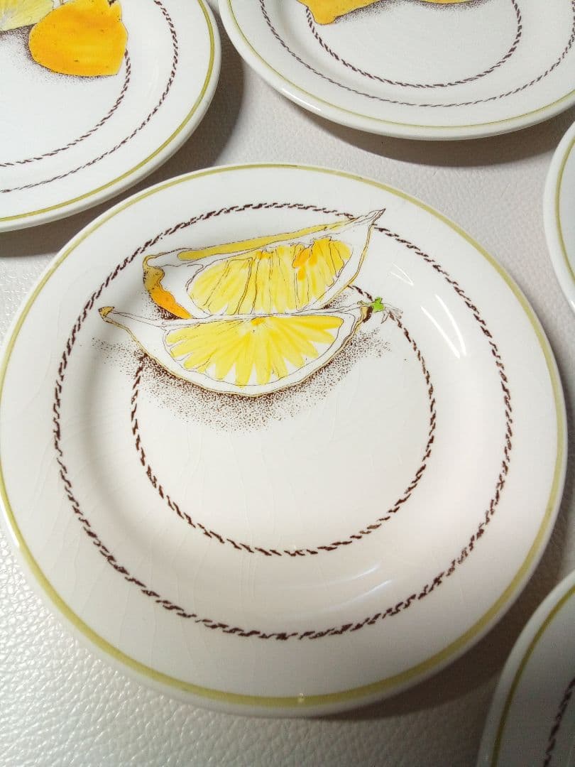 す*か様 Gien ジアン　レモン　ケーキ皿　アンティーク　希少 な 6枚 セッ