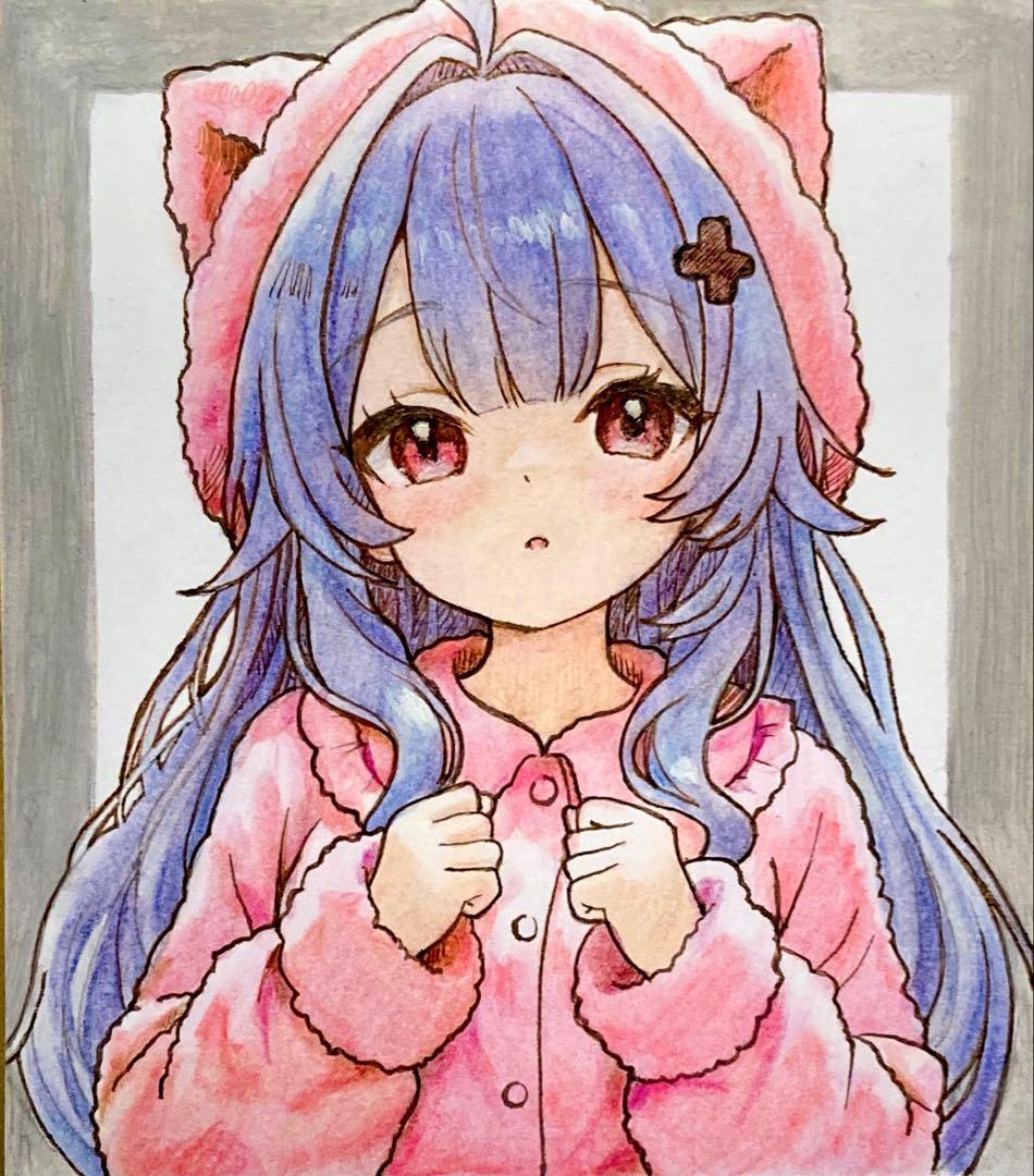 h*☆様 手描きイラスト オリジナル　アナログ 色紙　一点物