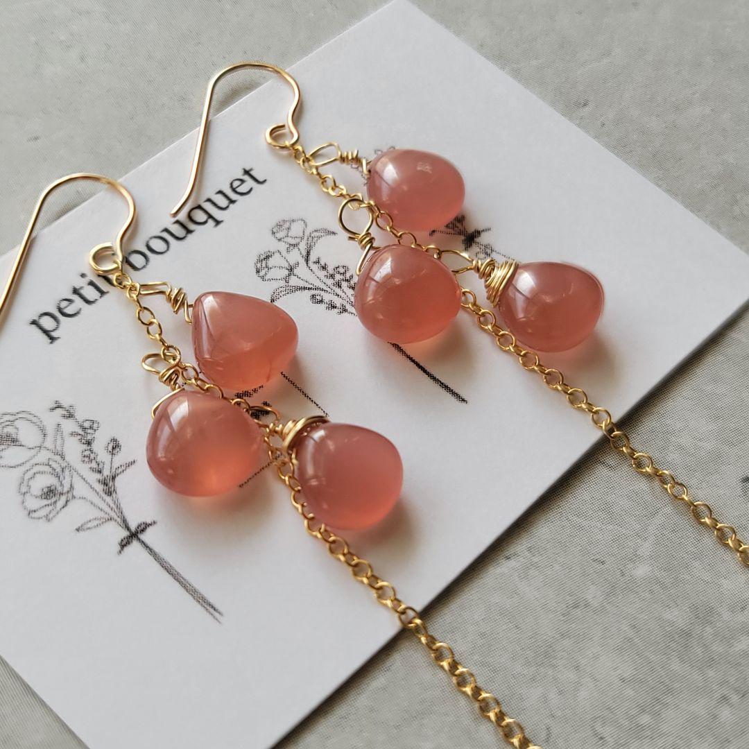 【14kgf 】神秘性を纏う＊ラブラドライトブレスレット&ロングピアス