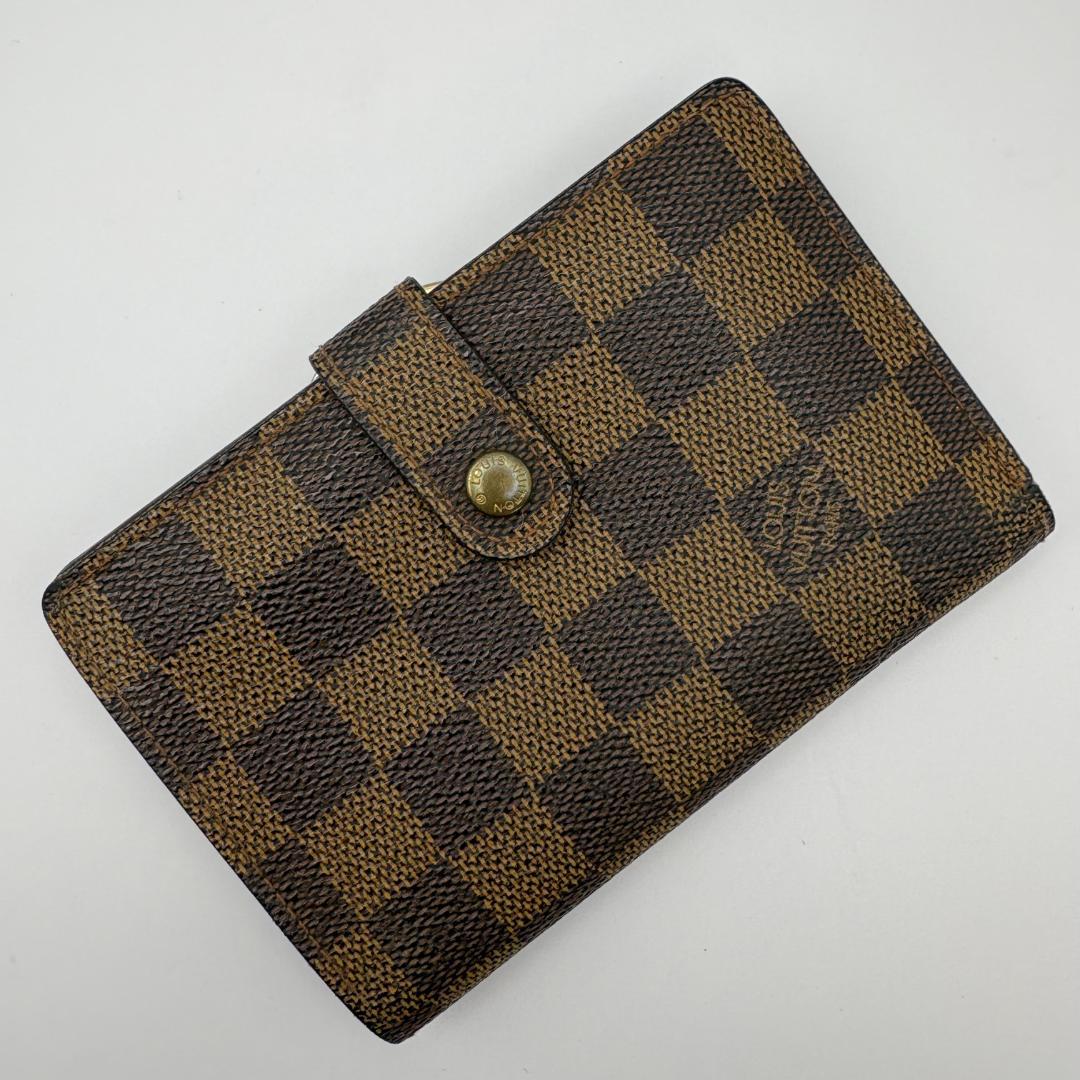 《美品》ルイヴィトン ダミエ エベヌ ポルトモネ ビエ ヴィエノワ 財布 がま口