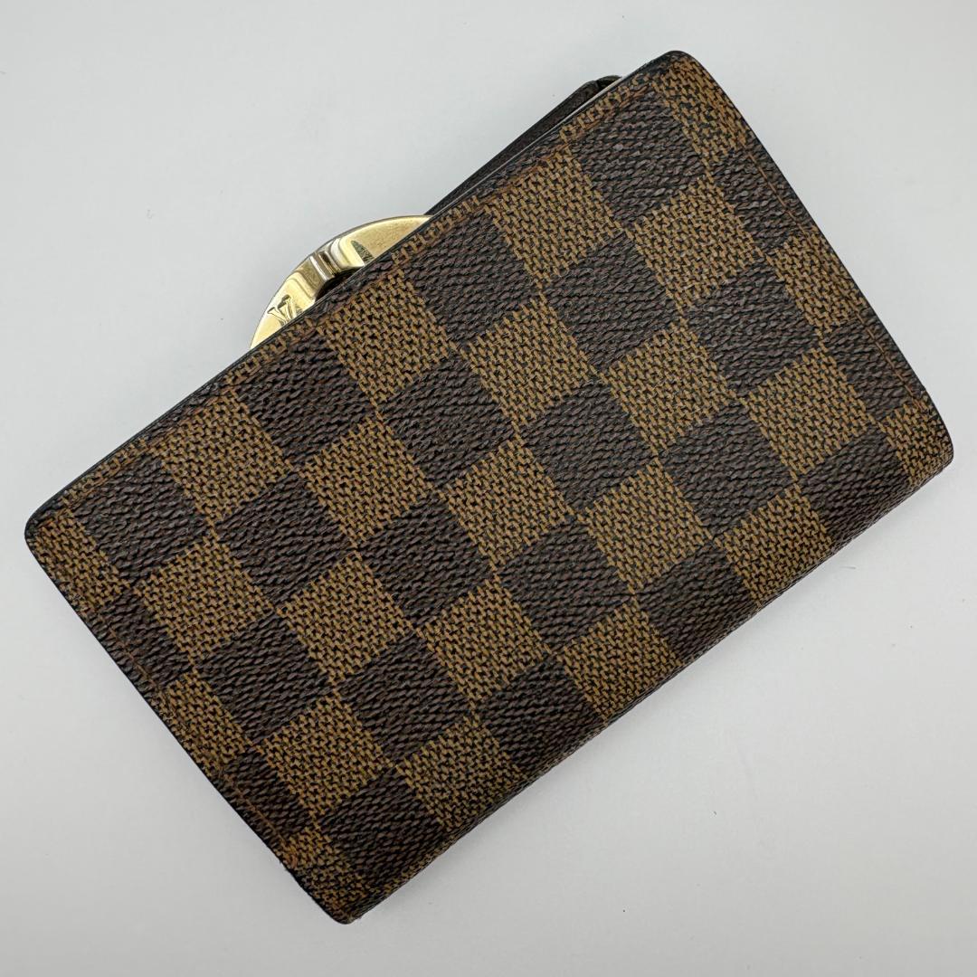 《美品》ルイヴィトン ダミエ エベヌ ポルトモネ ビエ ヴィエノワ 財布 がま口