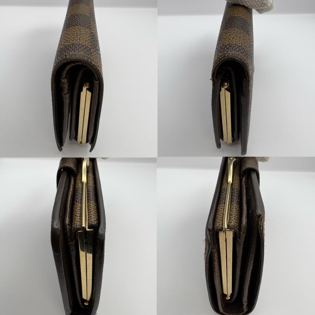 《美品》ルイヴィトン ダミエ エベヌ ポルトモネ ビエ ヴィエノワ 財布 がま口