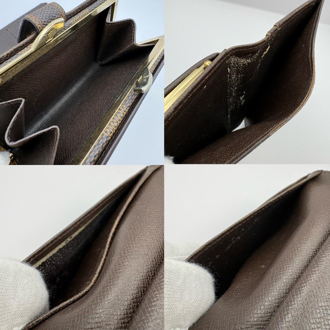 《美品》ルイヴィトン ダミエ エベヌ ポルトモネ ビエ ヴィエノワ 財布 がま口