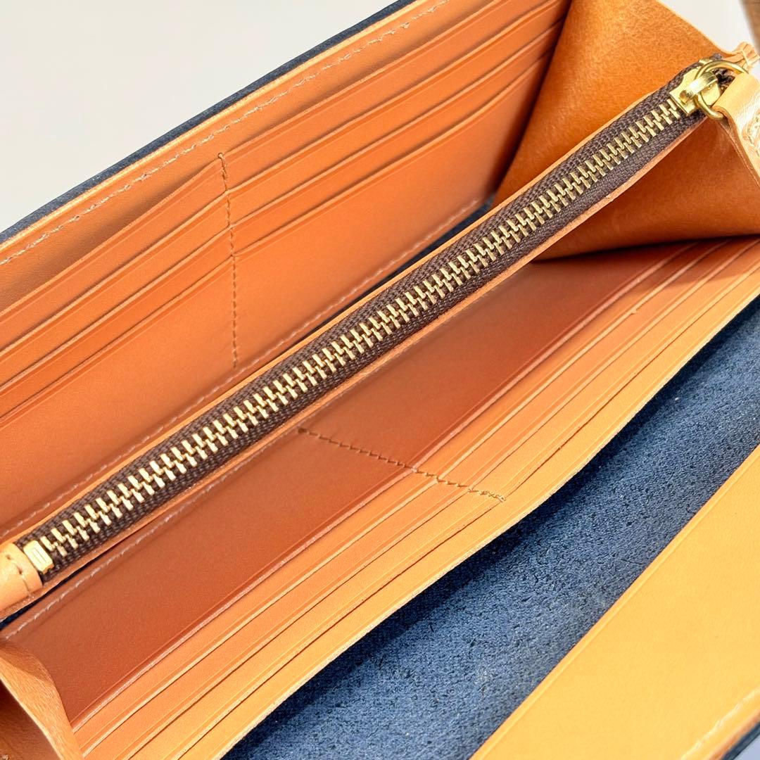 長財布 本革 ブライドルレザー メンズ ヌメ革　ロングウォレット　栃木レザー