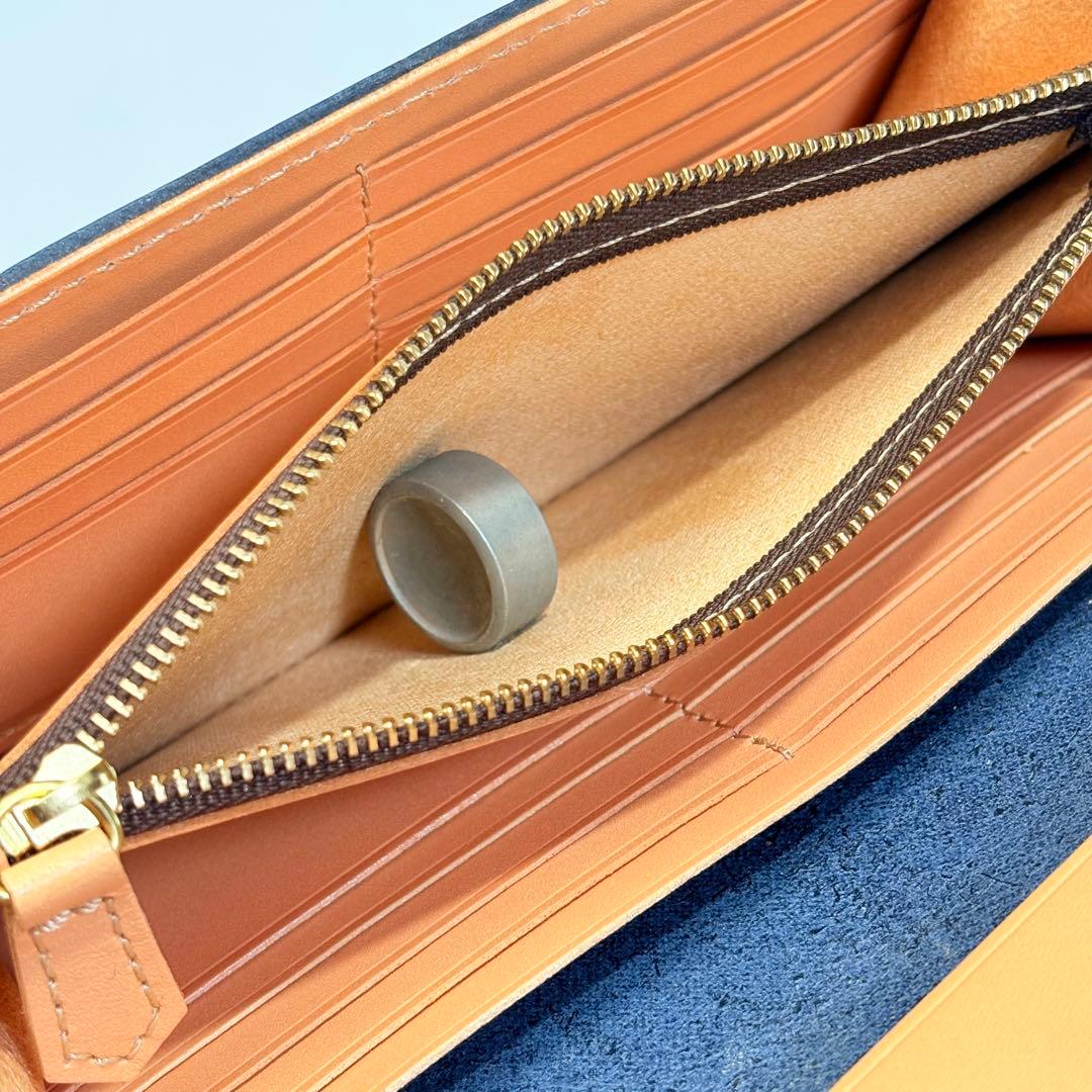 長財布 本革 ブライドルレザー メンズ ヌメ革　ロングウォレット　栃木レザー