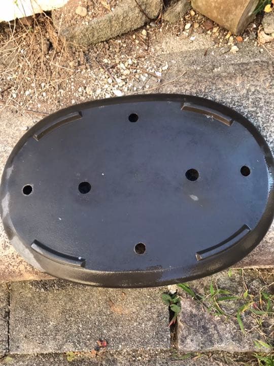 盆栽鉢　時代古鉢水庄園楕円丸縁紫泥大型盆栽平鉢 サイズ48x34x4cm程