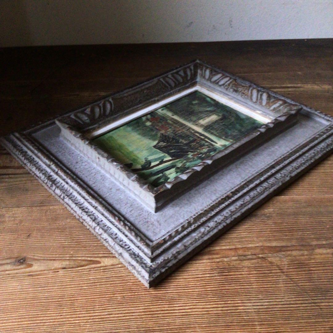 No3336額装　幸形栄治　風景画　板に油彩　1955年作　直筆サイン　送料無料