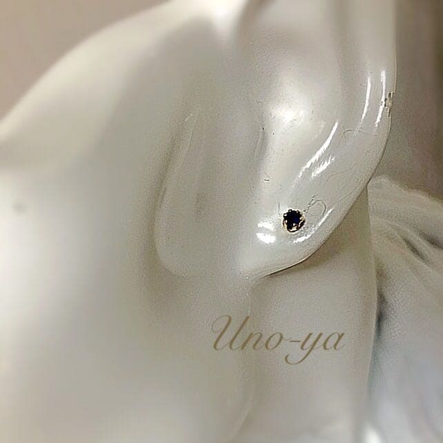 14kgf ／宝石屋さんのサファイア2wayピアス