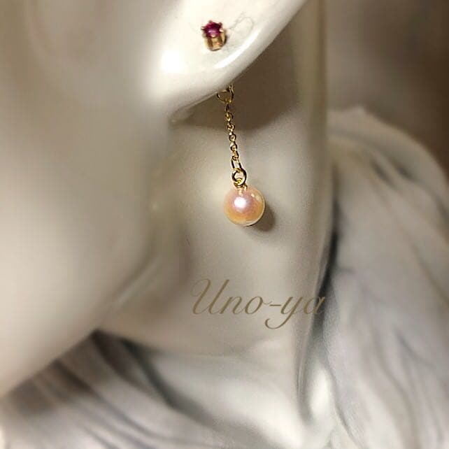 14kgf ／宝石屋さんのサファイア2wayピアス