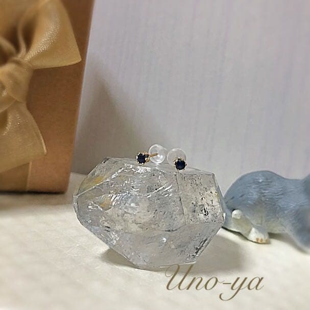 14kgf ／宝石屋さんのサファイア2wayピアス