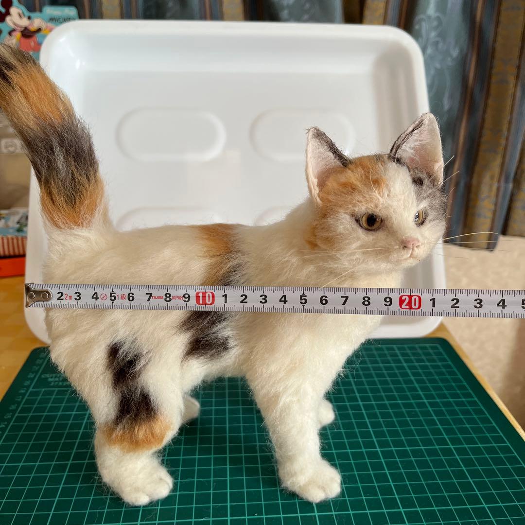 ♡MARIE♡プロフ必読です♪ 羊毛フェルト　猫　No.1 三毛