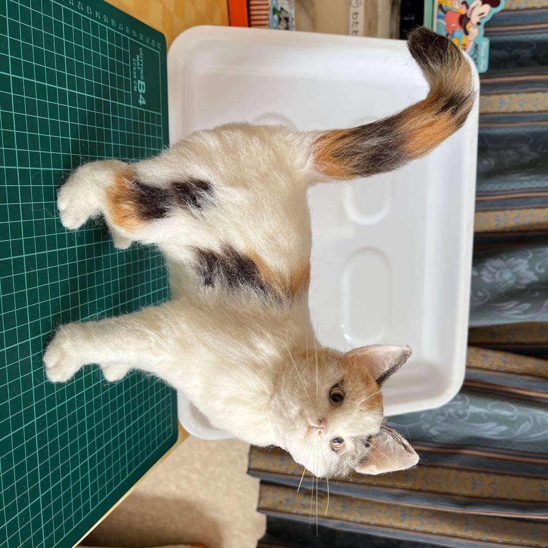 ♡MARIE♡プロフ必読です♪ 羊毛フェルト　猫　No.1 三毛