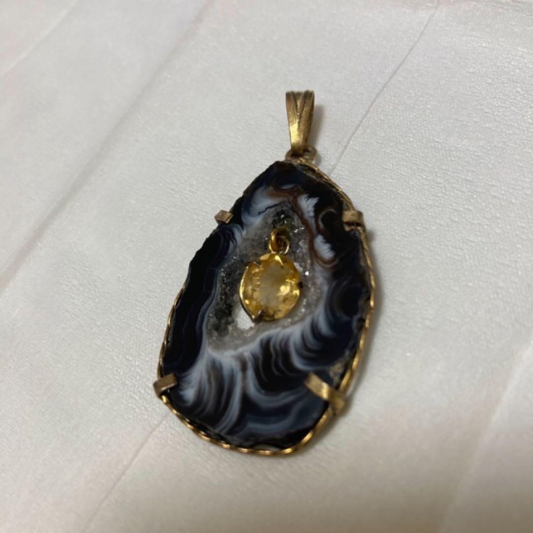 ペンダントトップ  ヘッド 天然石  水晶 シトリン アクセサリー ネックレス