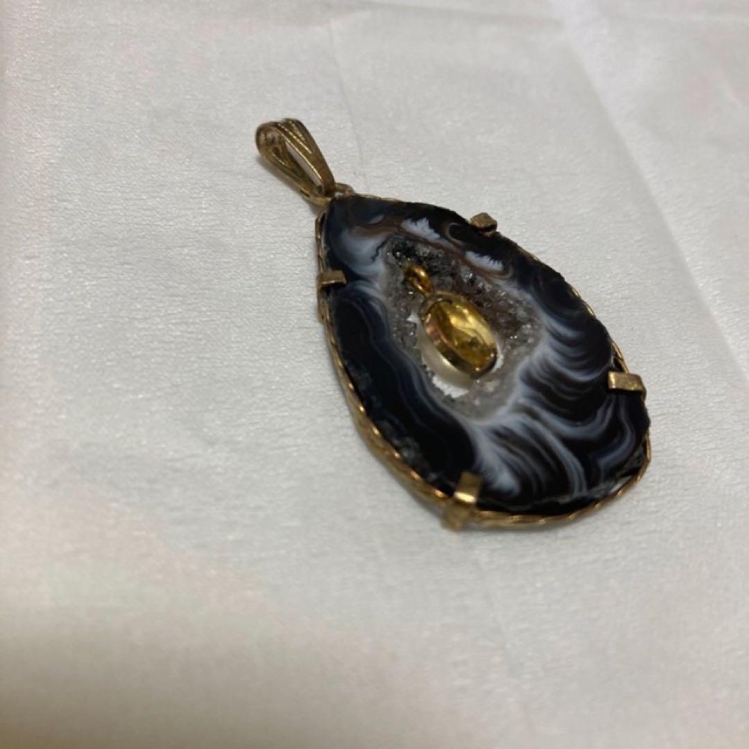ペンダントトップ  ヘッド 天然石  水晶 シトリン アクセサリー ネックレス