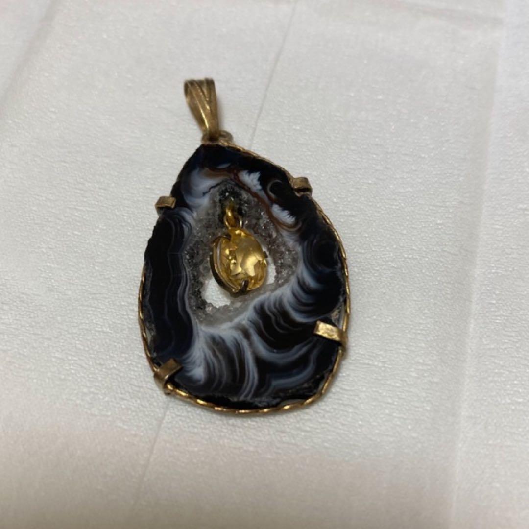 ペンダントトップ  ヘッド 天然石  水晶 シトリン アクセサリー ネックレス
