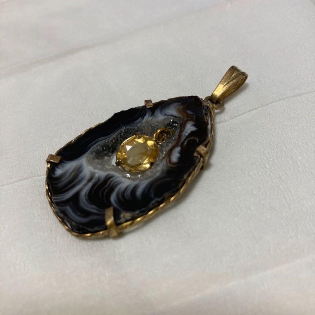 ペンダントトップ  ヘッド 天然石  水晶 シトリン アクセサリー ネックレス