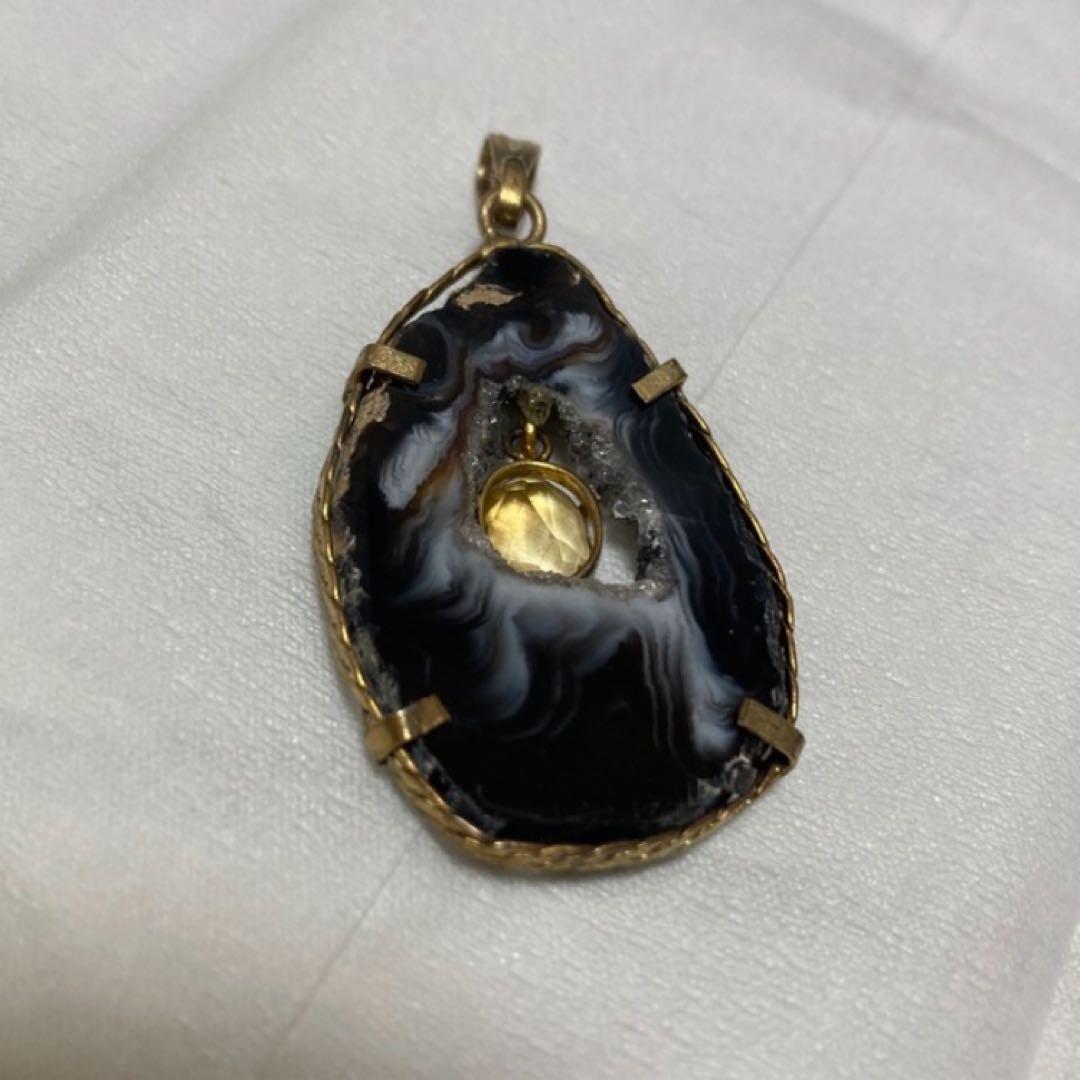 ペンダントトップ  ヘッド 天然石  水晶 シトリン アクセサリー ネックレス