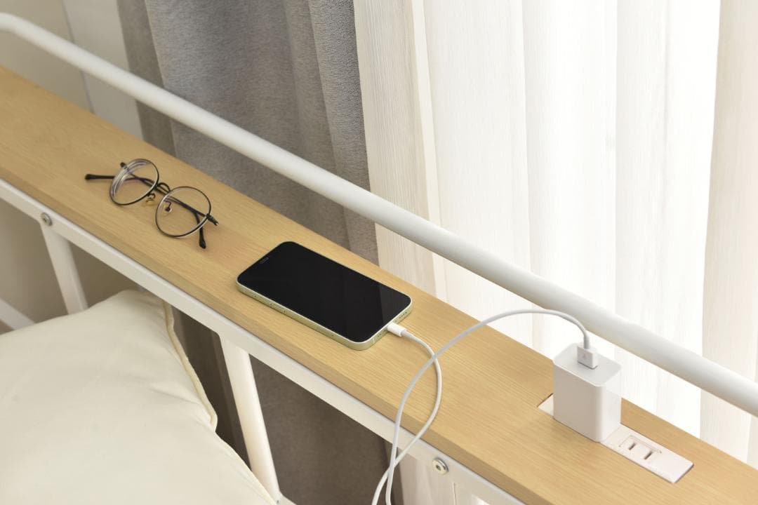 ロフトベッド パイプベッド【メッシュ床板・Sシングル】耐荷重150kg 北欧風