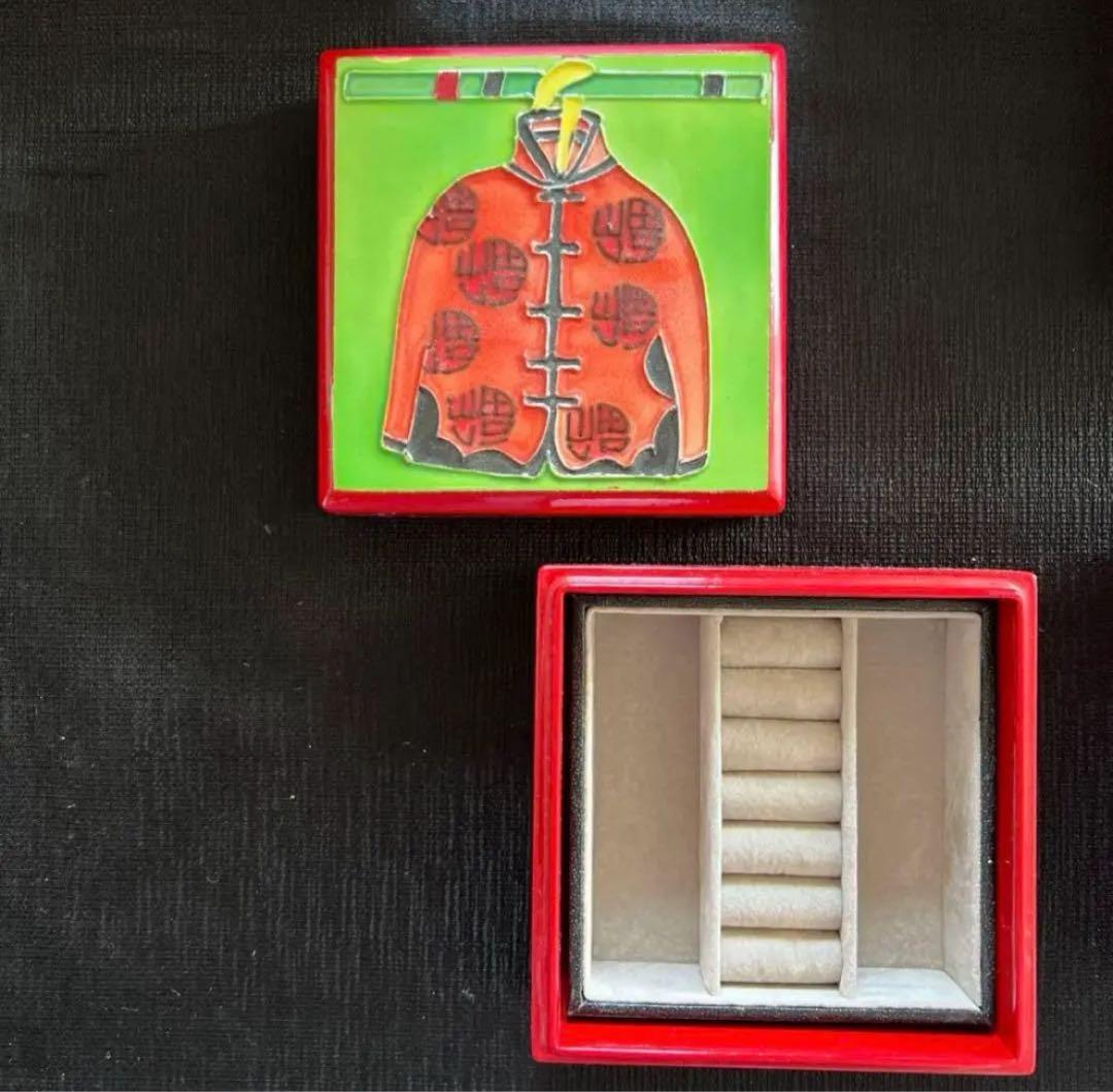 値下げ青蘭工舎 PURELAND 陶板画×漆器 シノワズリ 小物入れ 新品×２個