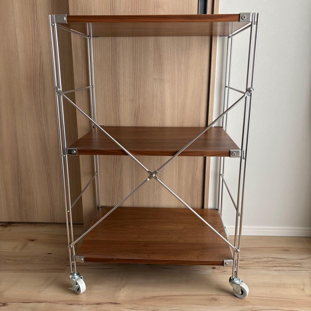 ★美品★ 無印良品 ステンレスユニットシェルフ 小 キャスター付