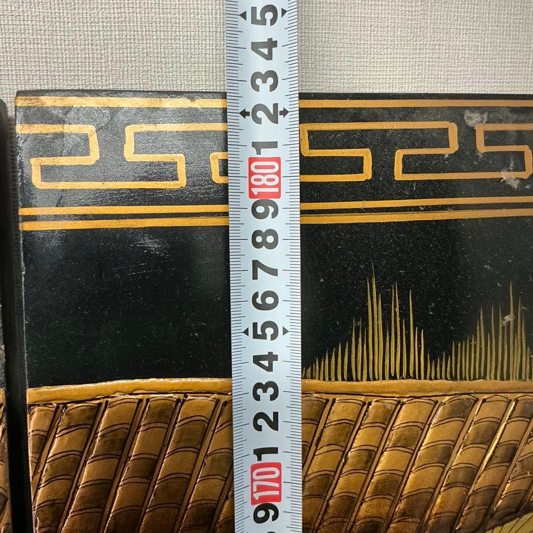 河上明清 中国屏風 清明上河図 モチーフ アンティーク 年代物 間仕切 屏風