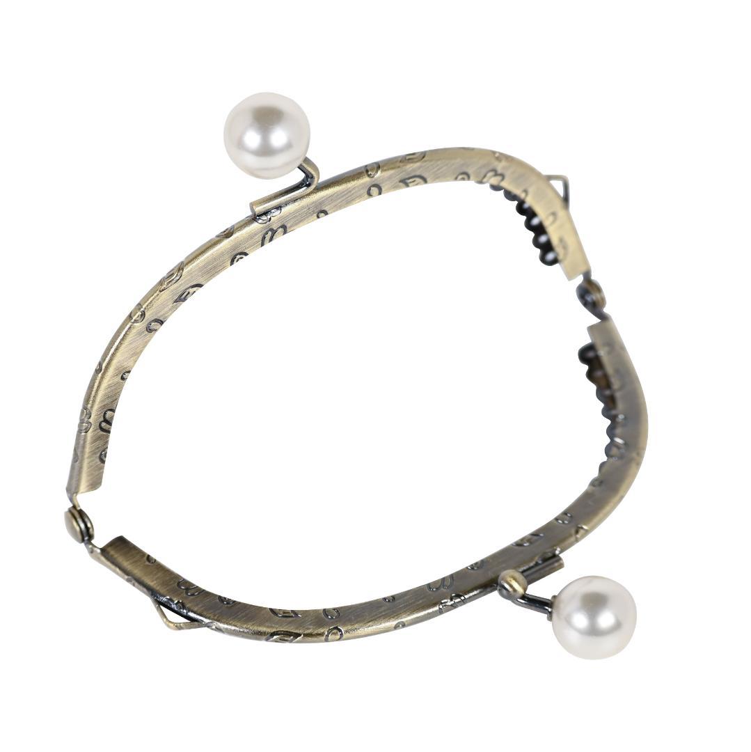 0174 パールがま口 10.5cm 型紙付 60個セット アンティークゴールド